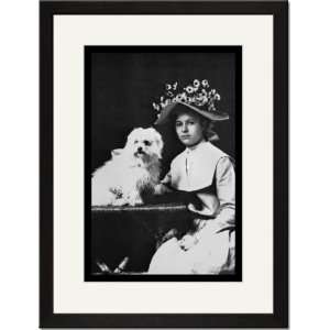   Print 17x23, Woman in Bonnet with Maltese Terrier