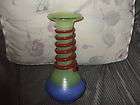 Fenton Handpainted Light Green Opal Swirl Vase