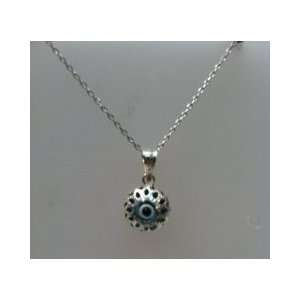  Silver & Evil Eye Pendant with a 20 Silver Chain Jewelry