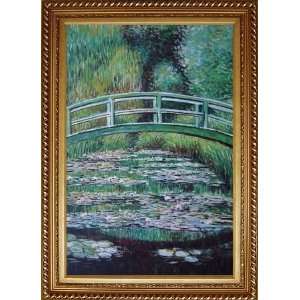  Waterlilies and Japanese bridge, Monet Oil Painting, with 