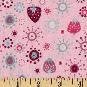  44 Wide Garden Friends Strawberry Sunshine Pink Fabric 