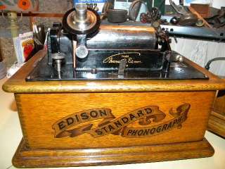   Standard Cylinder Phonograph with Banner Decal & Lime Finish  