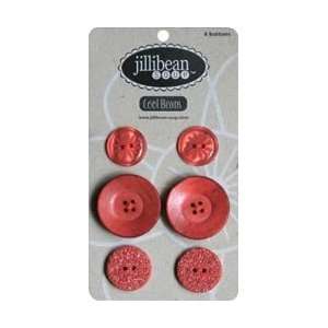   Soup Cool Buttons 6/Card Red JBB 8803, 4 Item(s)/Order