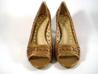 Franco Sarto Flight Tan Light Brown Leather Pumps Heels Shoes Size 10 