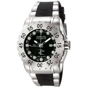 INVICTA MENS RESERVE LEVIATHAN GMT SILVER STAINLESS & BLACK STRAP 