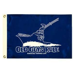  Old Guys Rule, Powering Through Life, NYLON FLAG 12X18 