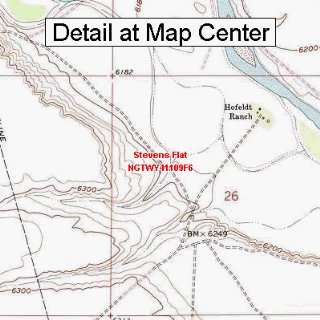 USGS Topographic Quadrangle Map   Stevens Flat, Wyoming (Folded 