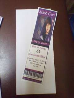 Justin Bieber Ticket Invitations (10)  
