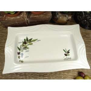  Scalopped tray with olive design by DLusso Designs 