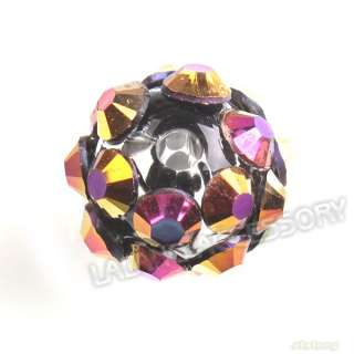 150x 111695 New Rhinestones Colorful AB Mini Resin Round Ball Spacer 