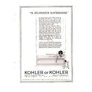 1923 Ad Kohler of Kohler Glorious Bathroom Original Vintage Print Ad