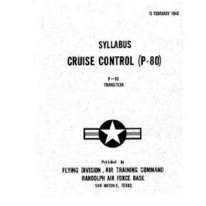    Lockheed P 80 Aircraft Cruise Control Manual Lockheed Books