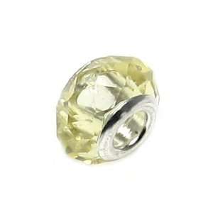   ** Swarovski Style Faceted Crystal European Charm Bead in Jonquil