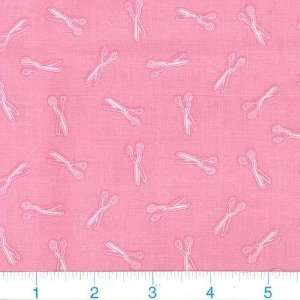  45 Wide Little Darlings Little Scissors Pink Fabric By 