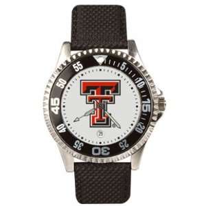   Tech Red Raiders Competitor Leather Mens NCAA Watch