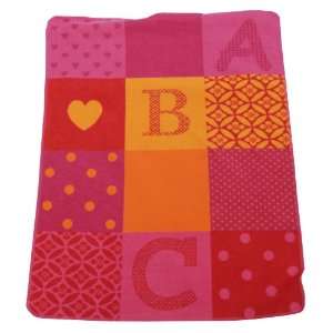  Juwel pink and orange ABC baby blanket by David 