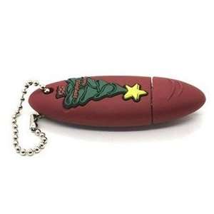    2GB Rubber Oval with Christmas Tree Flash Drive (Red) Electronics