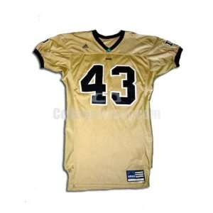  Gold No. 43 Game Used Notre Dame Adidas Football Jersey 