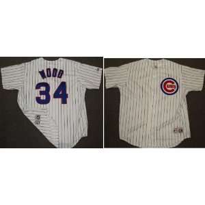  Kerry Wood Cubs Majestic Home Pinstripe Replica Jersey 
