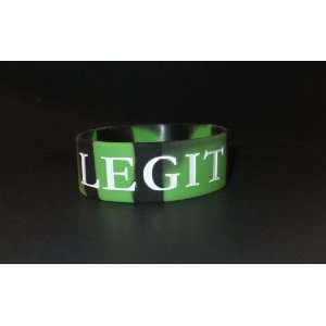  LEGIT Silicon Bracelet 1 BLACK and GREEN 