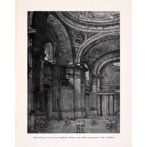  1911 Print Grand Foyer Legislative Palace Mexico City 