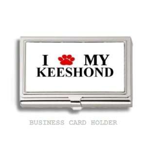  Keeshond Love My Dog Paw Business Card Holder Case 