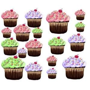  Cupcakes Multi Large Repositionable Wall Mural Decals by 