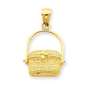  Designer Jewelry Gift 14K Large Nantucket Basket Pendant Jewelry