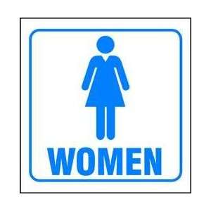  Restroom Sign,7 X 7in,bl/wht,women,eng   ZING Office 