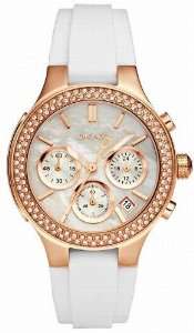   Rose Gold tone White Rubber Strap Ladies Watch NY8198 DKNY Watches