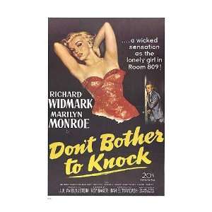  Dont Bother To Knock Movie Poster, 26 x 37.75 (1952 