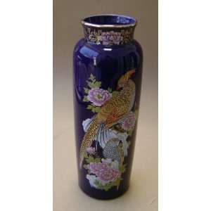  Decorative Japanese Cylinder Kutani Floral Vase with 