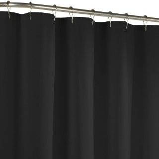 Black Fabric Bath Shower Curtain Liner Bathroom 