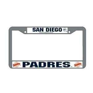  San Diego Padres Chrome License Plate Frame   Set of 2 