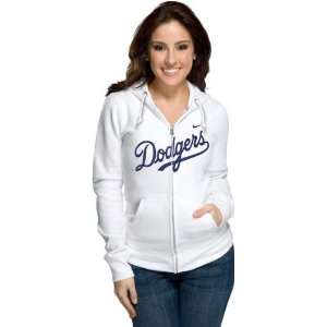   Angeles Dodgers Womens Nike White Classic Full Zip Hooded Sweatshirt