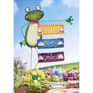   Frog Garden Welcome Sign By Collections Etc Patio, Lawn & Garden