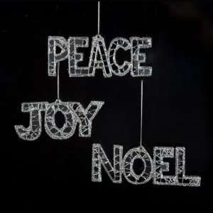 36 Ice Palace Mirrored Peace, Joy and Noel Christmas Ornaments 4 