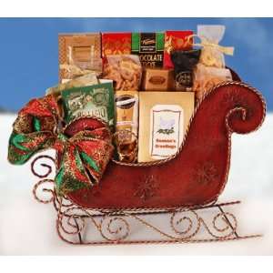  Festive Holiday Sleigh Christmas Gift Basket Everything 
