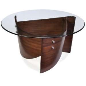   Contour Round Cocktail Table with Glass Top Furniture & Decor