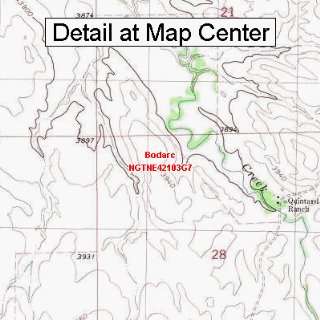 USGS Topographic Quadrangle Map   Bodarc, Nebraska (Folded/Waterproof)