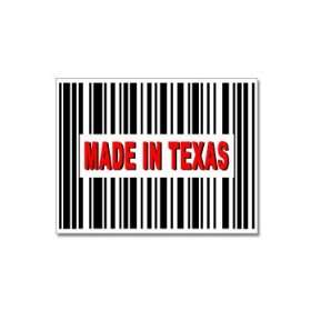  Made in Texas Barcode   Window Bumper Stickers Automotive
