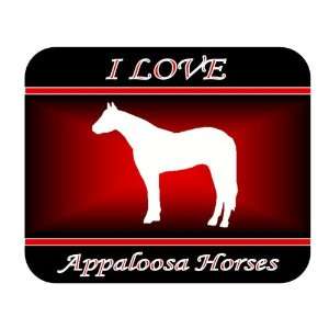  I Love Appaloosa Horses Mouse Pad   Red Design 