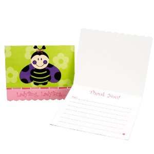  LadyBugs Oh So Sweet Thank You Notes (8) Party Supplies 