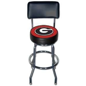  University Of Georgia Bar Stool With Backrest   NCAA