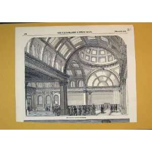 1854 Interior View New London Stock Exchange Money 