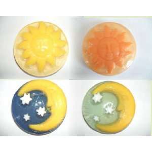  4 Glycerin Soaps, Moons and Suns Beauty