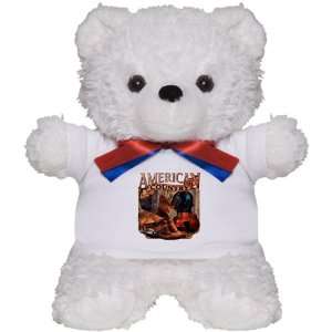  Teddy Bear White American Country Boots And Fiddle Violin 