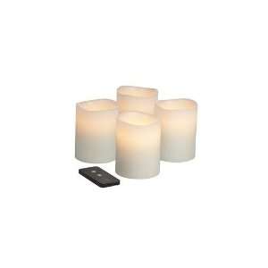   LED Pillar Candle w/ Remote & 3 Stage Timer, 4 in High