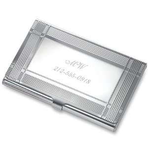  Mens Unique Silver Business Card Holder   Free Engraving 