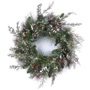   Christmas Greens Unlit Decorative Flocked Pine Holiday Wreaths 30